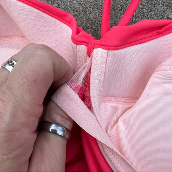 Victoria’s Secret 38B Coral Red Pink Tankini Underwire Swim Top - Picture 6 of 6